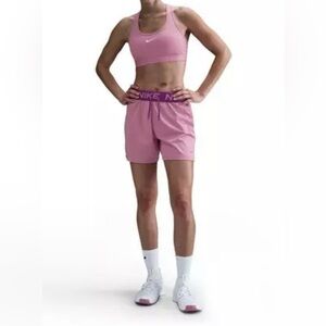 Women's Nike Attack Rise Training Gym Shorts Pink Size 2XL New